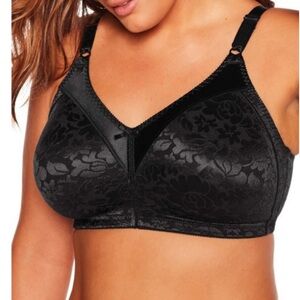 Bali Black Full Coverage Bra with Floral Pattern